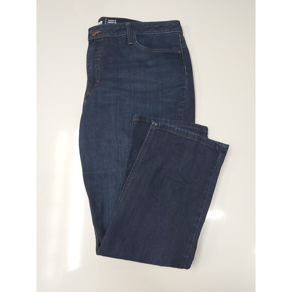 Lee Regular Fit Plus Size 20m Straight Leg Mid Rise Dark Wash Denim Jeans - Picture 6 of 13